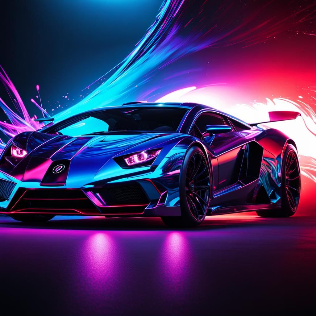 Red blue black automobile - AI Generated Artwork - NightCafe Creator