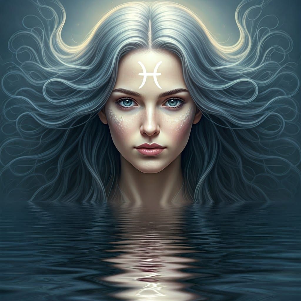 Mystical Pisces Goddess in Ethereal Waters