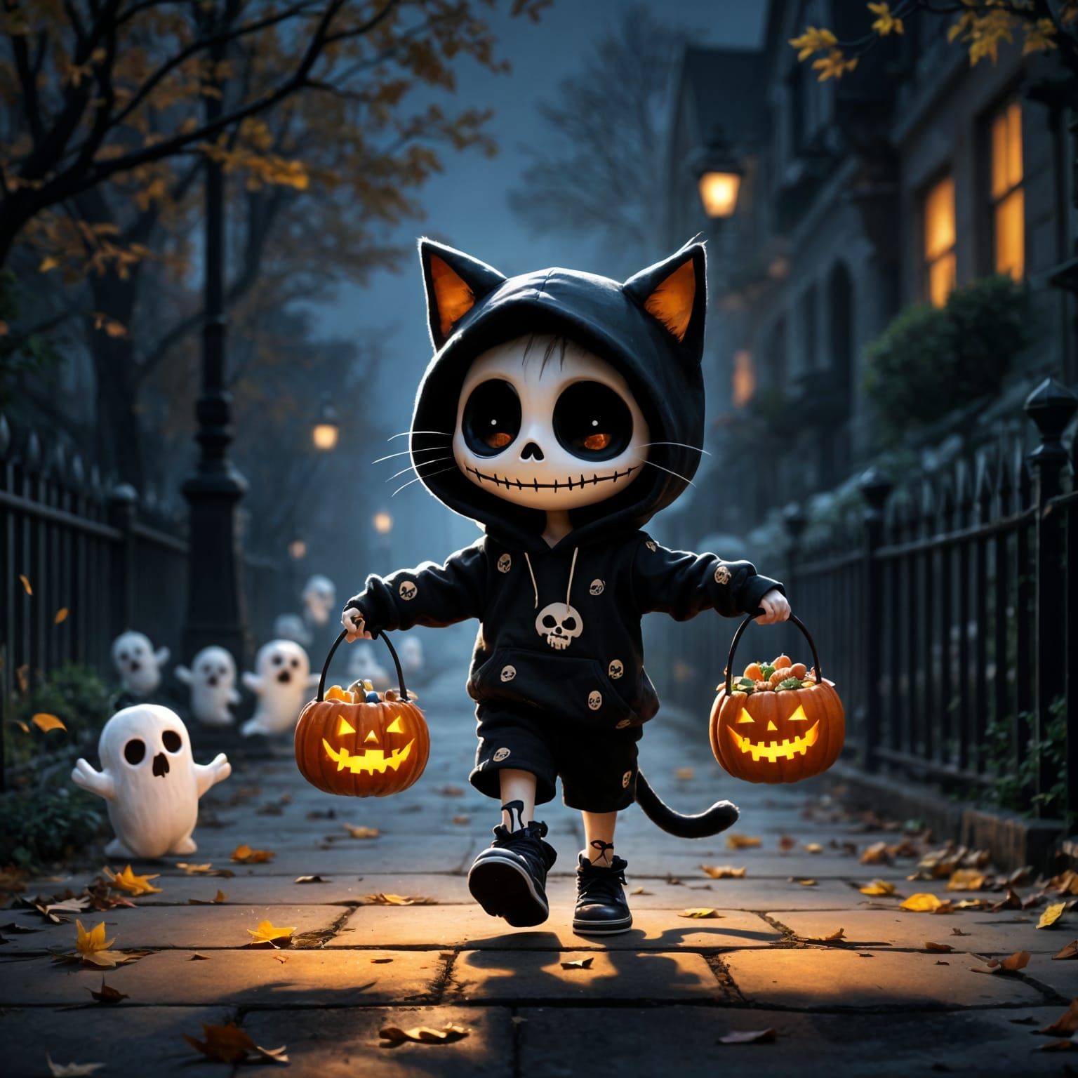 Mischievous Meow-lloween  by @Hinty