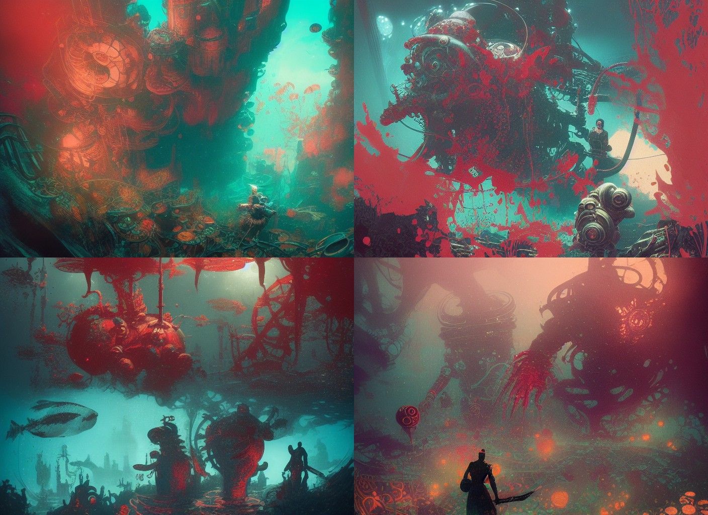 underwater chaos AI Generated Artwork NightCafe Creator