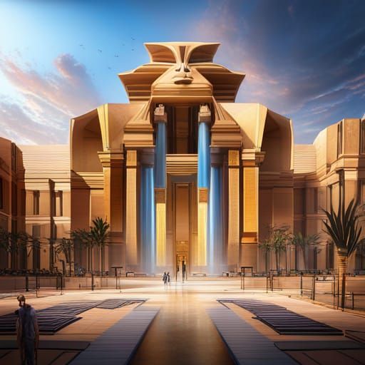 Epic The new Egyptian Museum , 8k , detailed art , each tinny piece