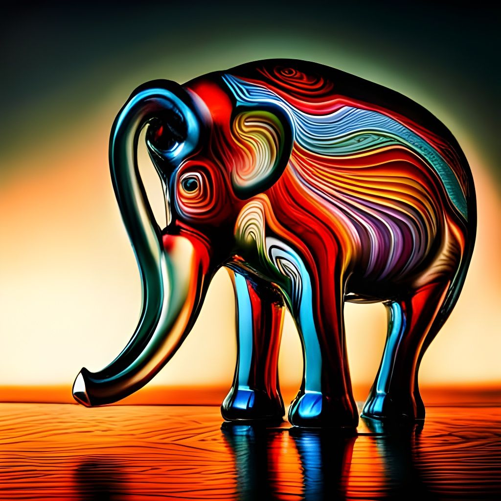 Blown Glass Elephant Ai Generated Artwork Nightcafe Creator