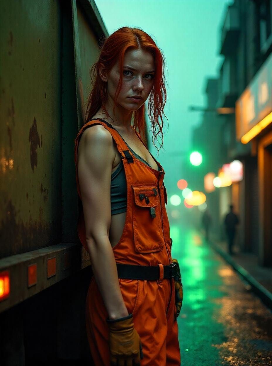 Orange & Green Garbage collector 02