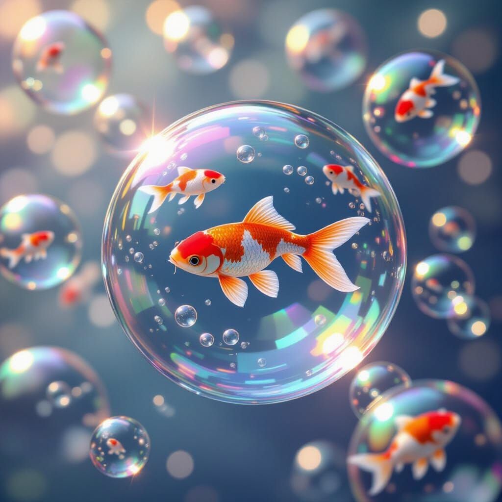 Bubbled Koi.  by @StinkPad