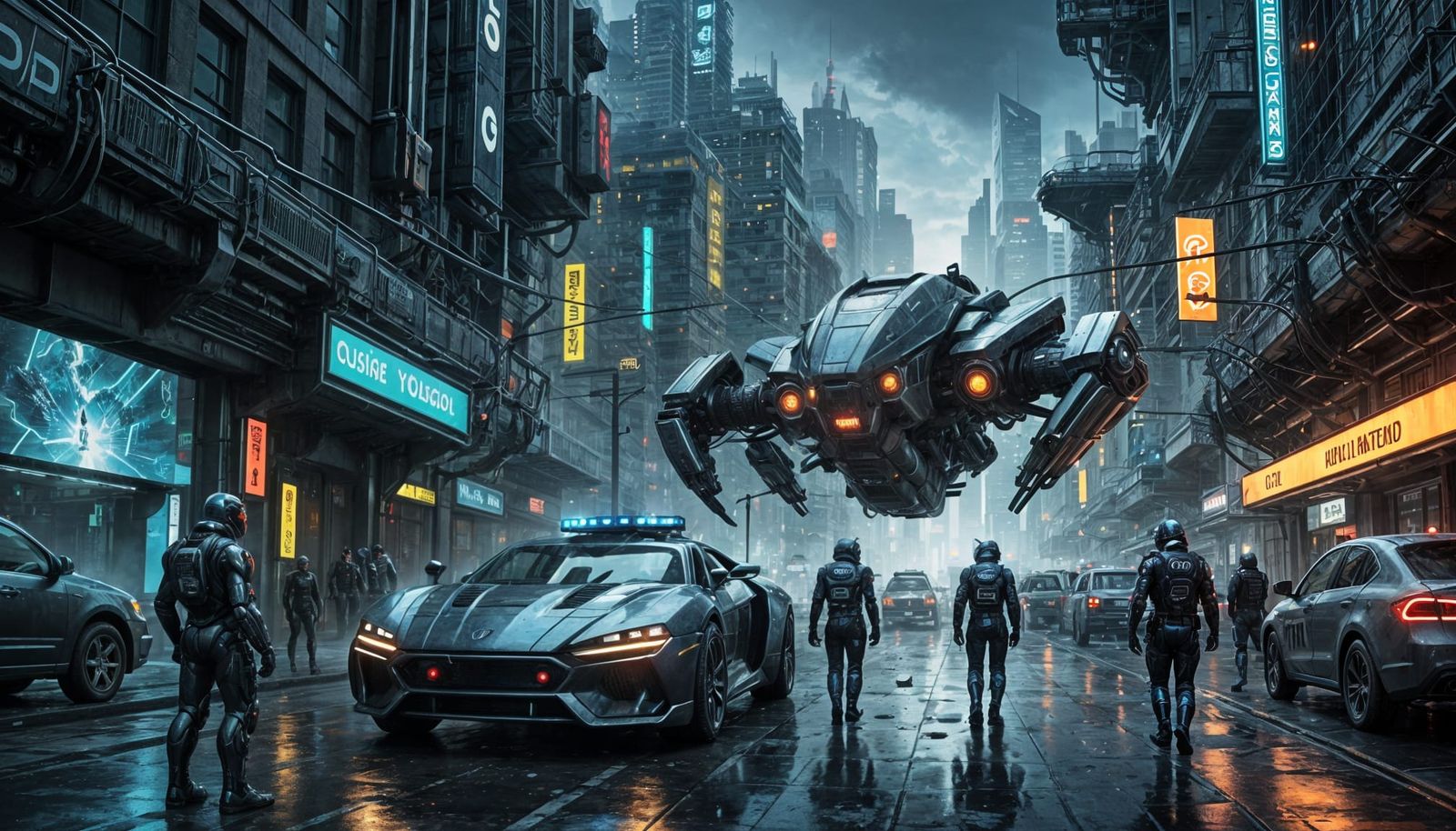 police patrol (cyberpunk)  by @Harmanna