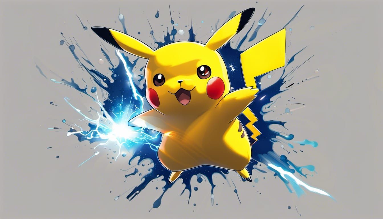 Pikachu 8K resolution anime dynamic lighting Splash art