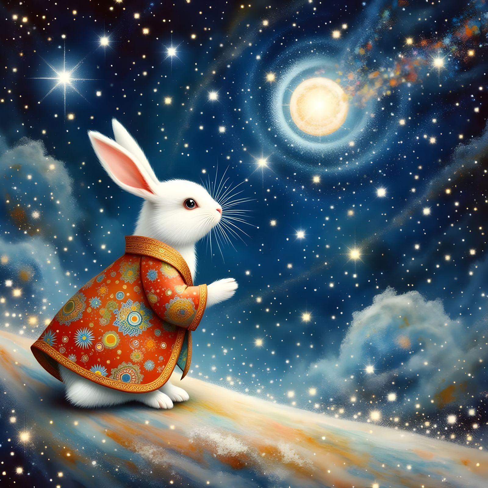 Moon Rabbit Cosmic Vision  by @Gary Murakami