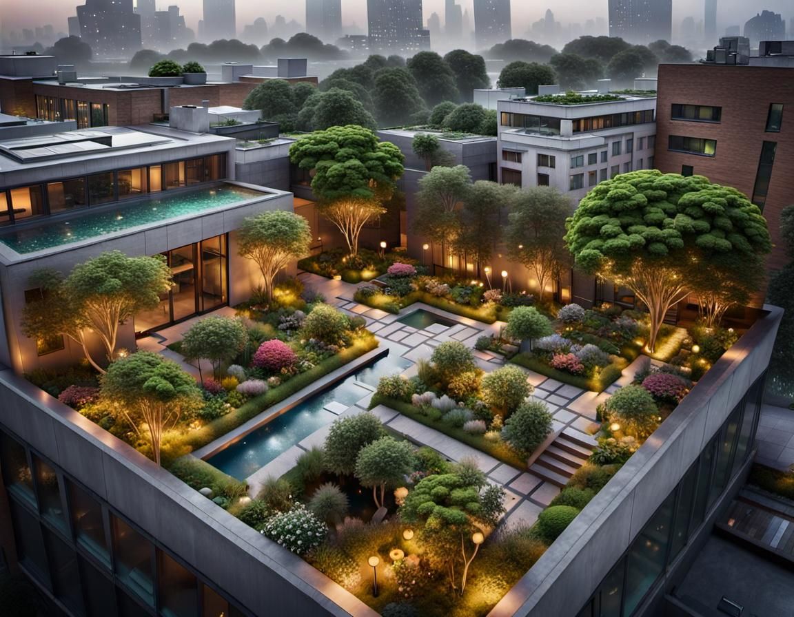 Rooftop garden in the urban jungle  by @Lawrence of the Shire