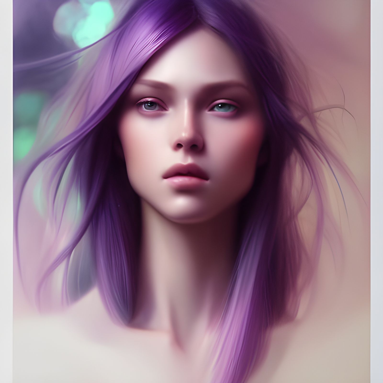 Purple pastel portrait - AI Generated Artwork - NightCafe Creator