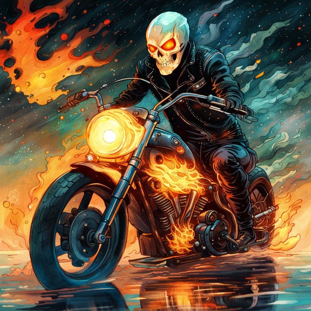 Ghost Rider v1 - AI Generated Artwork - NightCafe Creator