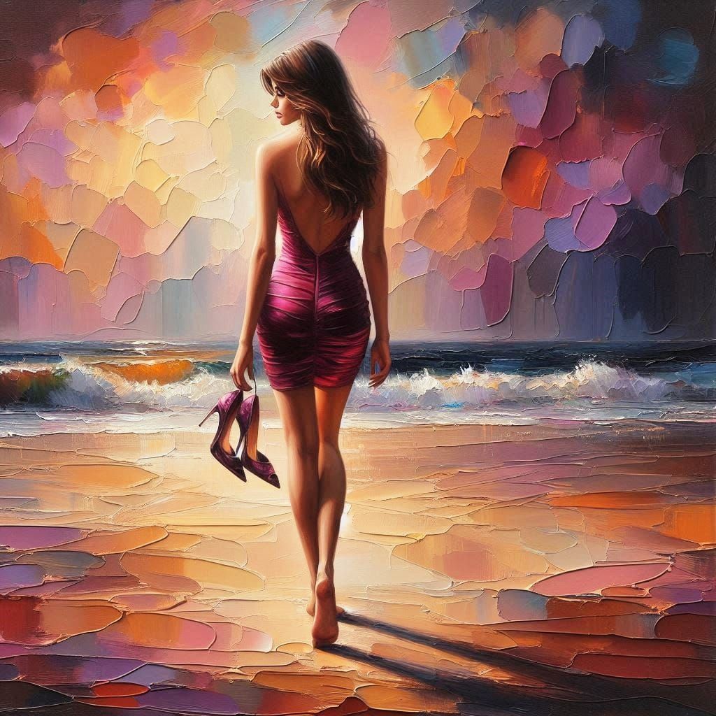 the belle of the ball, she swirled and twirled the night away . . . sunrise on the beach