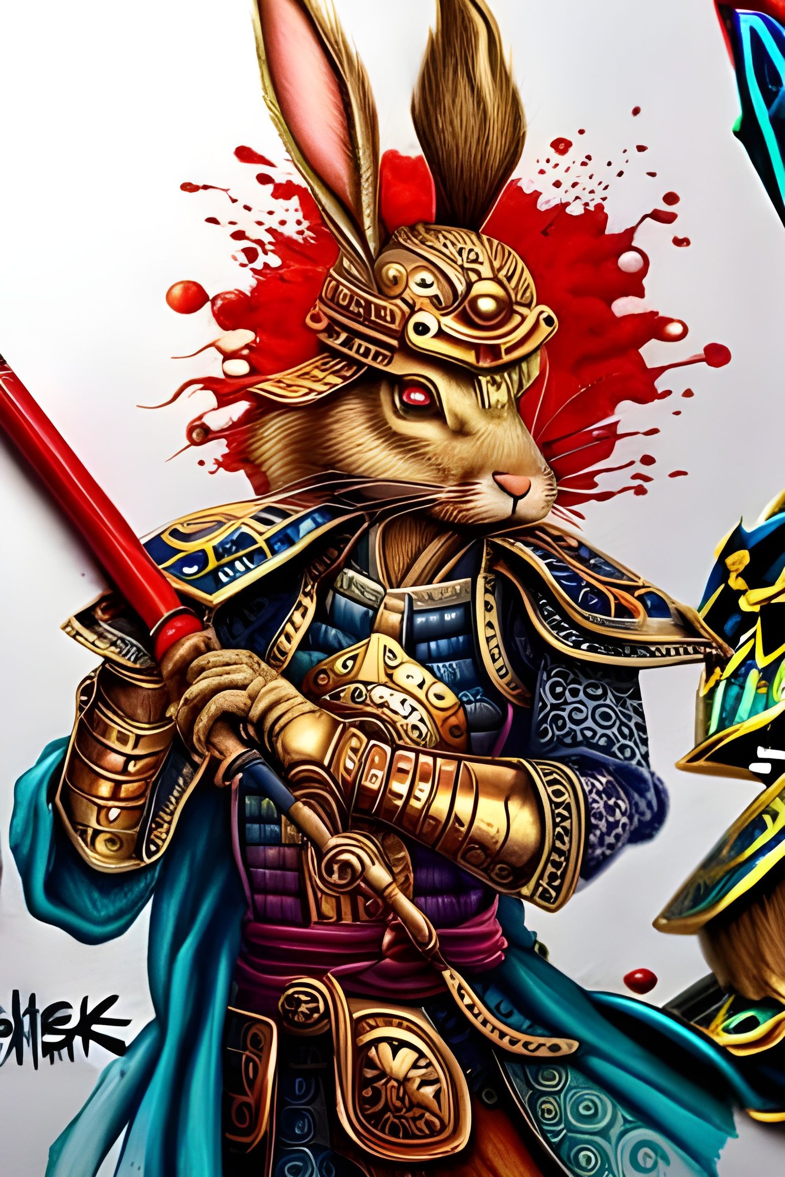 samurai bunny steampunk   by @shooflower