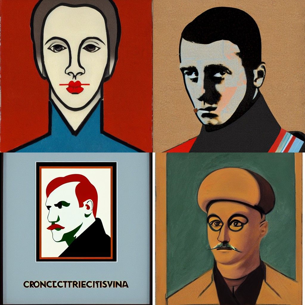 A portrait in the style of Constructivism