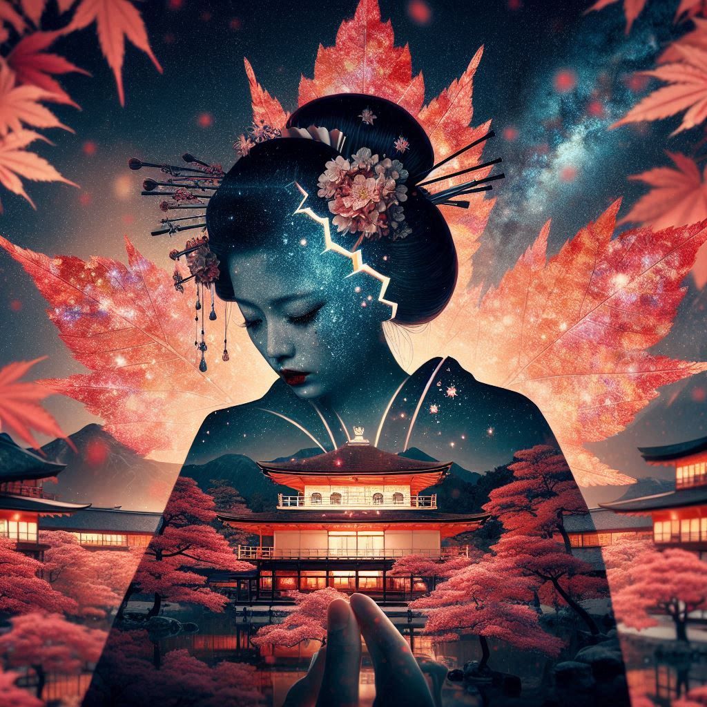 Geisha and maple leaf 🍁