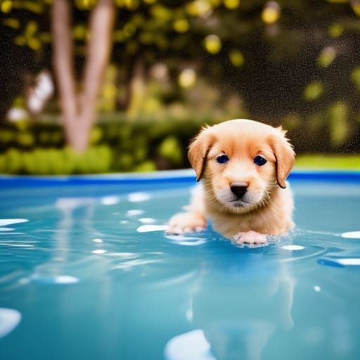 Pool Puppy - AI Generated Artwork - NightCafe Creator