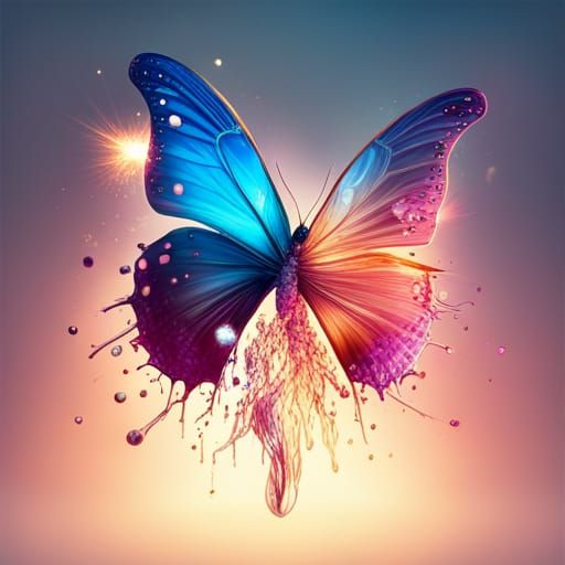 Butterfly Shattering - Ai Generated Artwork - Nightcafe Creator