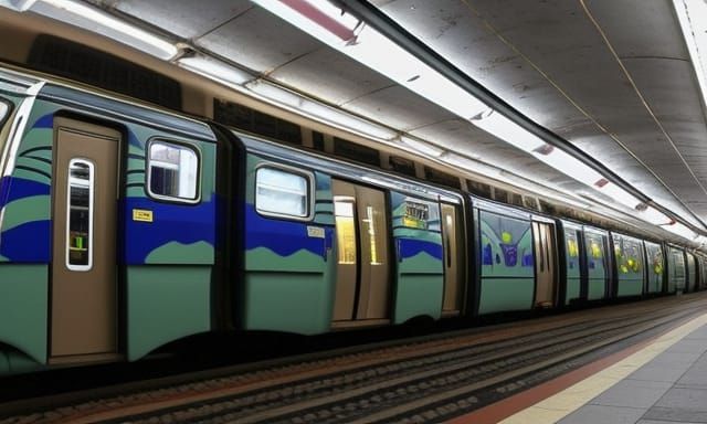 Metro train custom in underground in Moscow custom