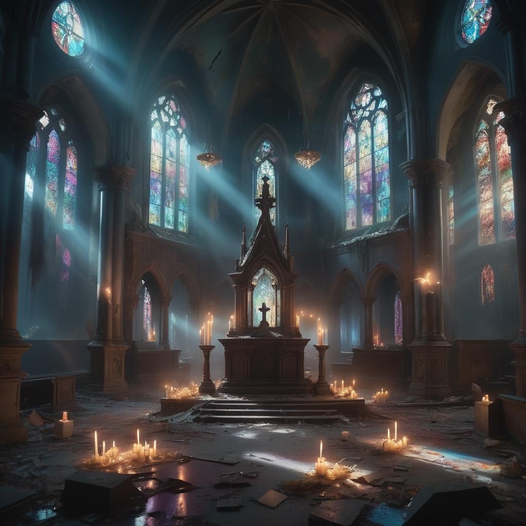 Spectral spirits in a haunted church