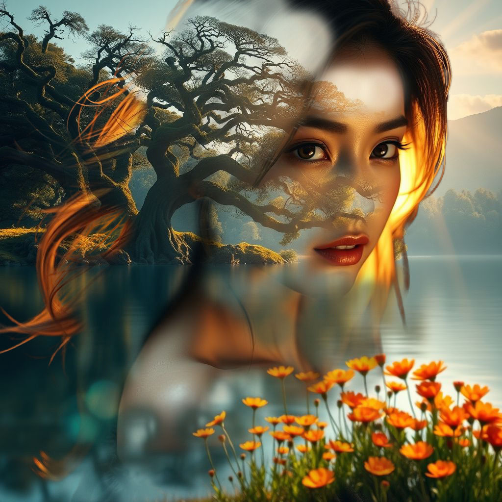 A photograph of a lake