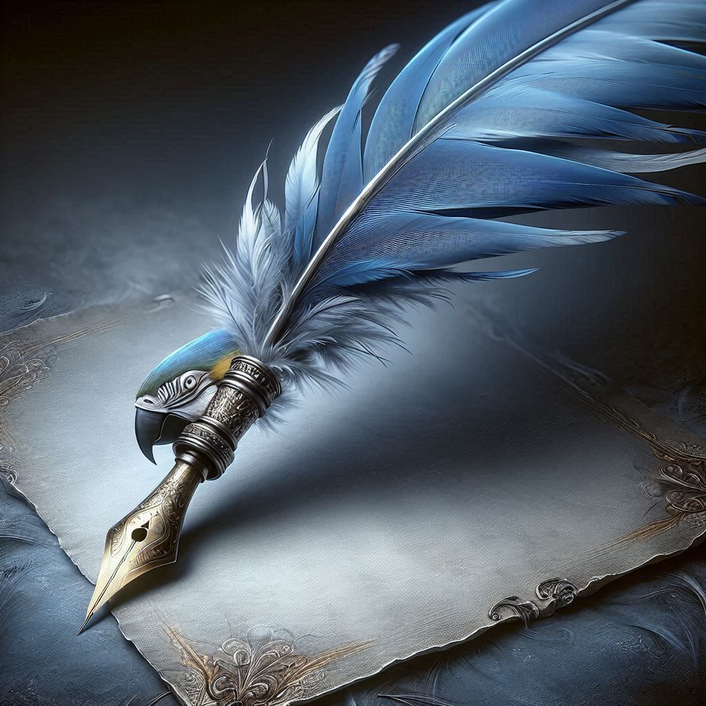 Quill Pen Blue Macaw