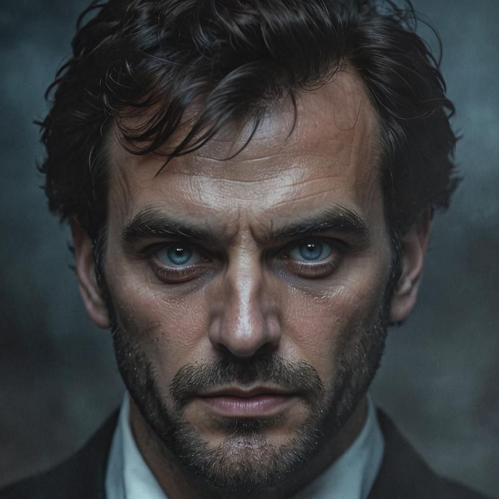 Beautiful and young Maximilian Schell as Adrian Leverkuhn. Cover of novel "Doctor Faustus" of Thomas Mann.