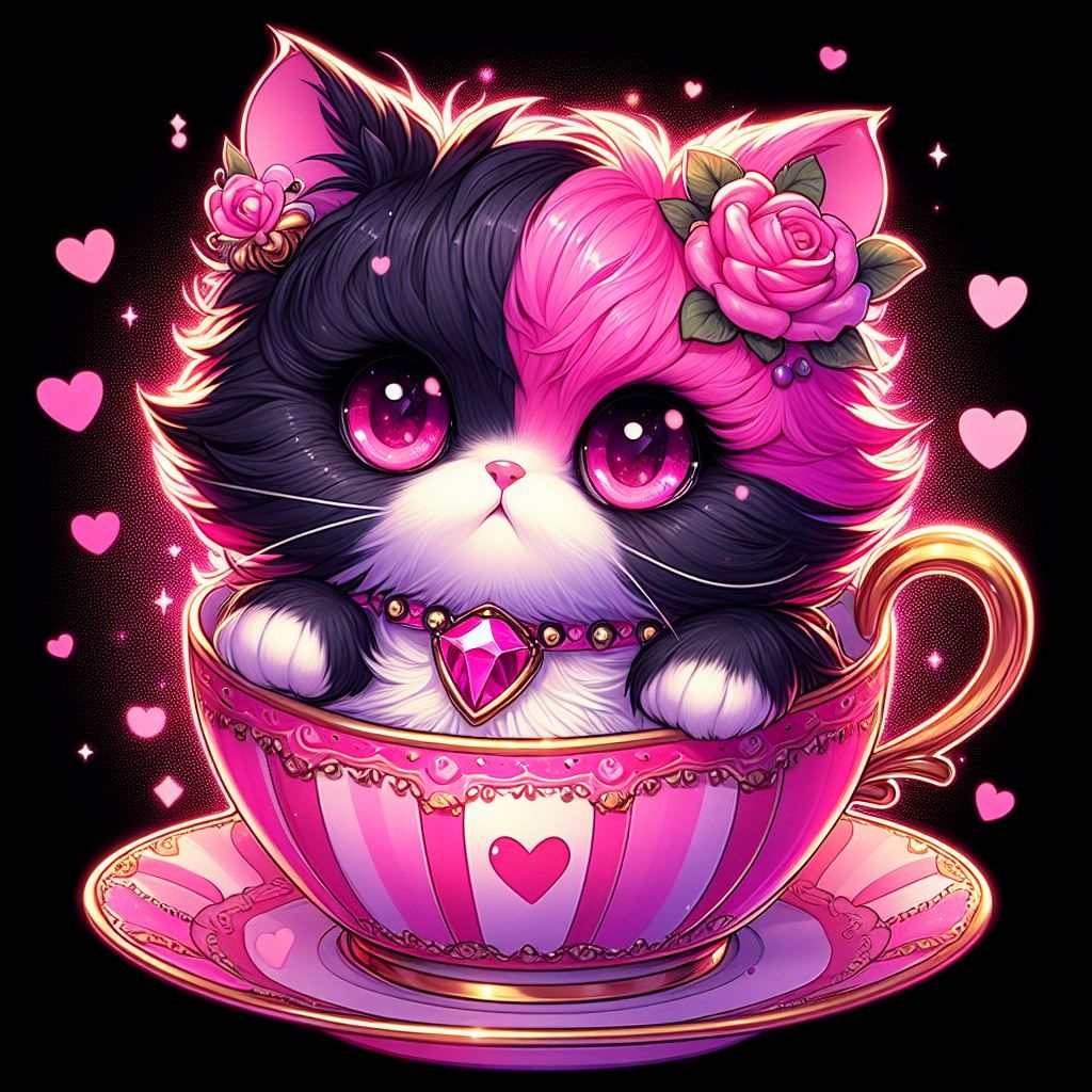 Pinky Love in a teacup D3 - AI Generated Artwork - NightCafe Creator