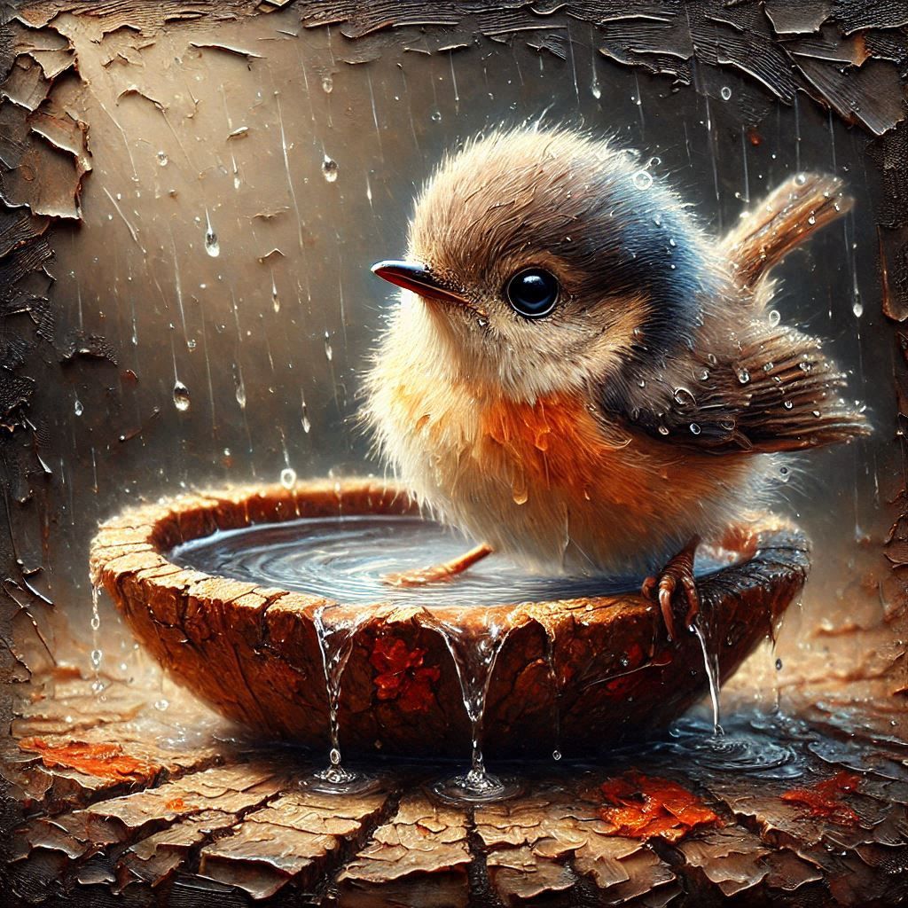 Birdbath  by @Shywolf