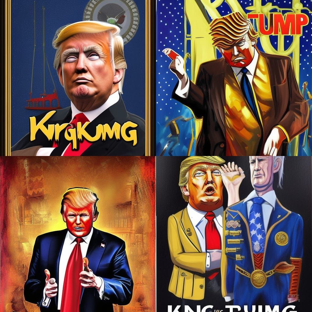 King Donald Trump against GROK the AI King action paintingmovie ...