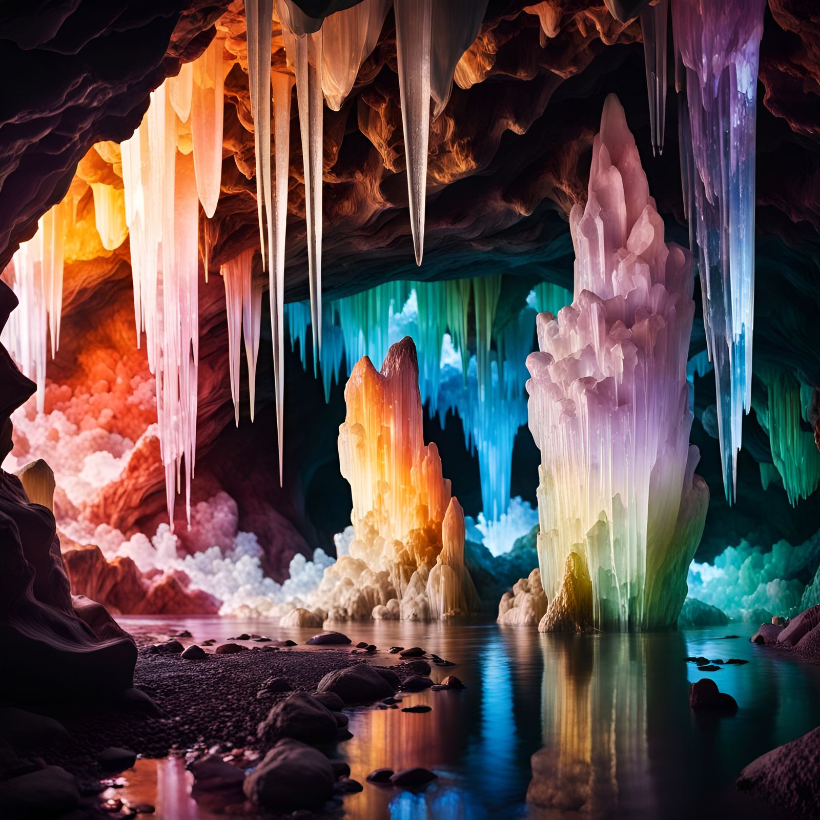 Polychromatic crystal cave  by @Franita