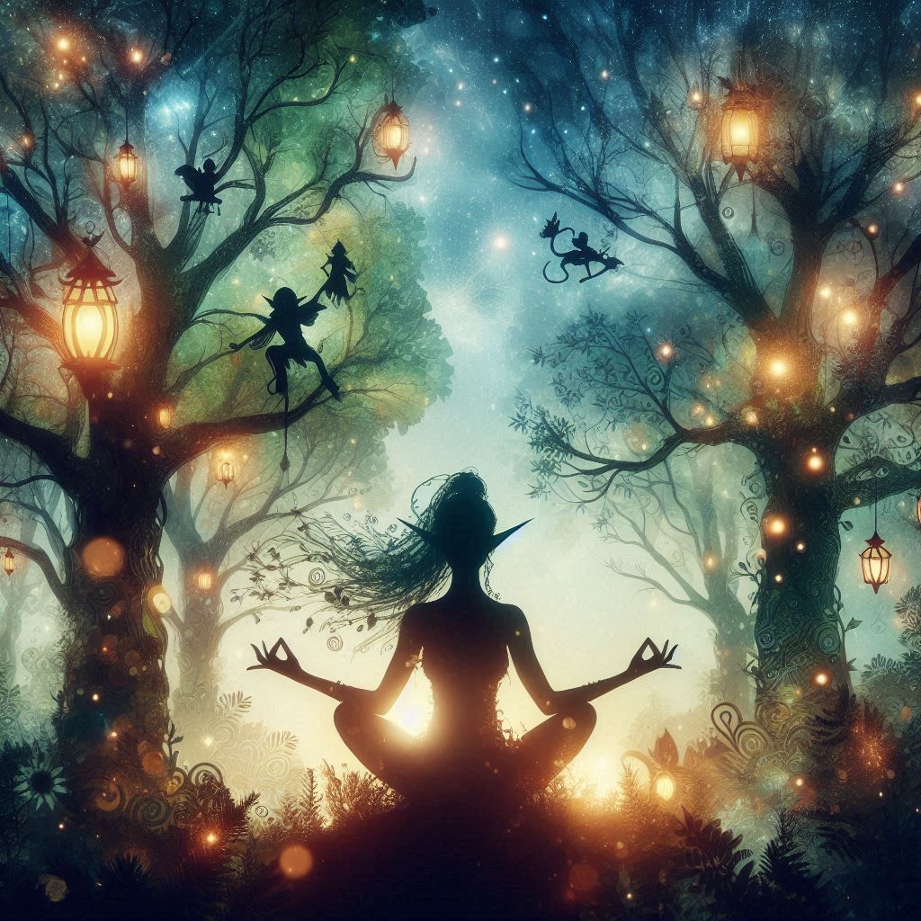 double exposure beautiful fantasy portrait landscape..