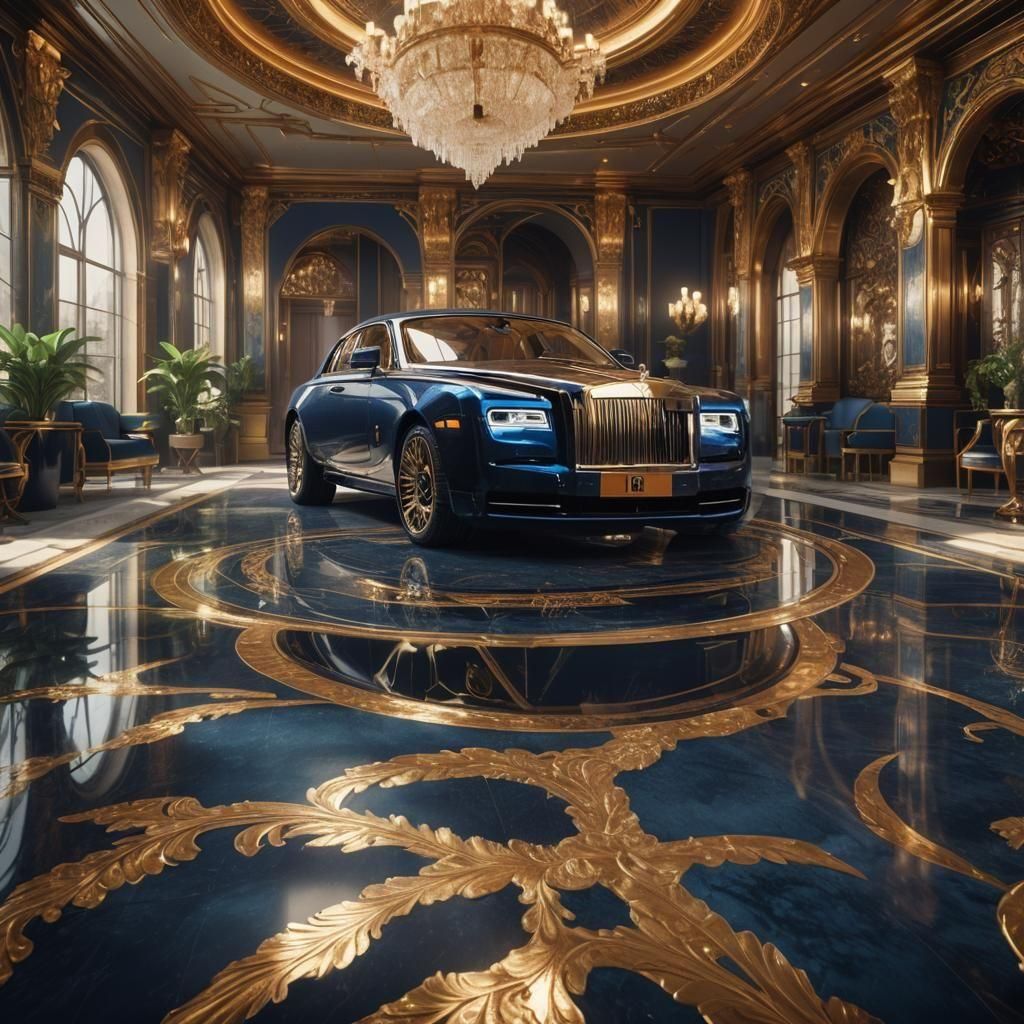 Luxurious Rolls Royce in Detailed Matte Painting