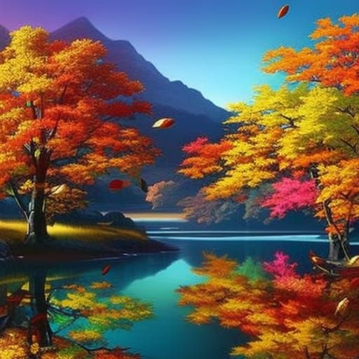 Colourful autumn - AI Generated Artwork - NightCafe Creator