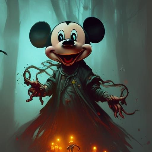 Zombie mickey mouse 2 ai generated artwork nightcafe creator