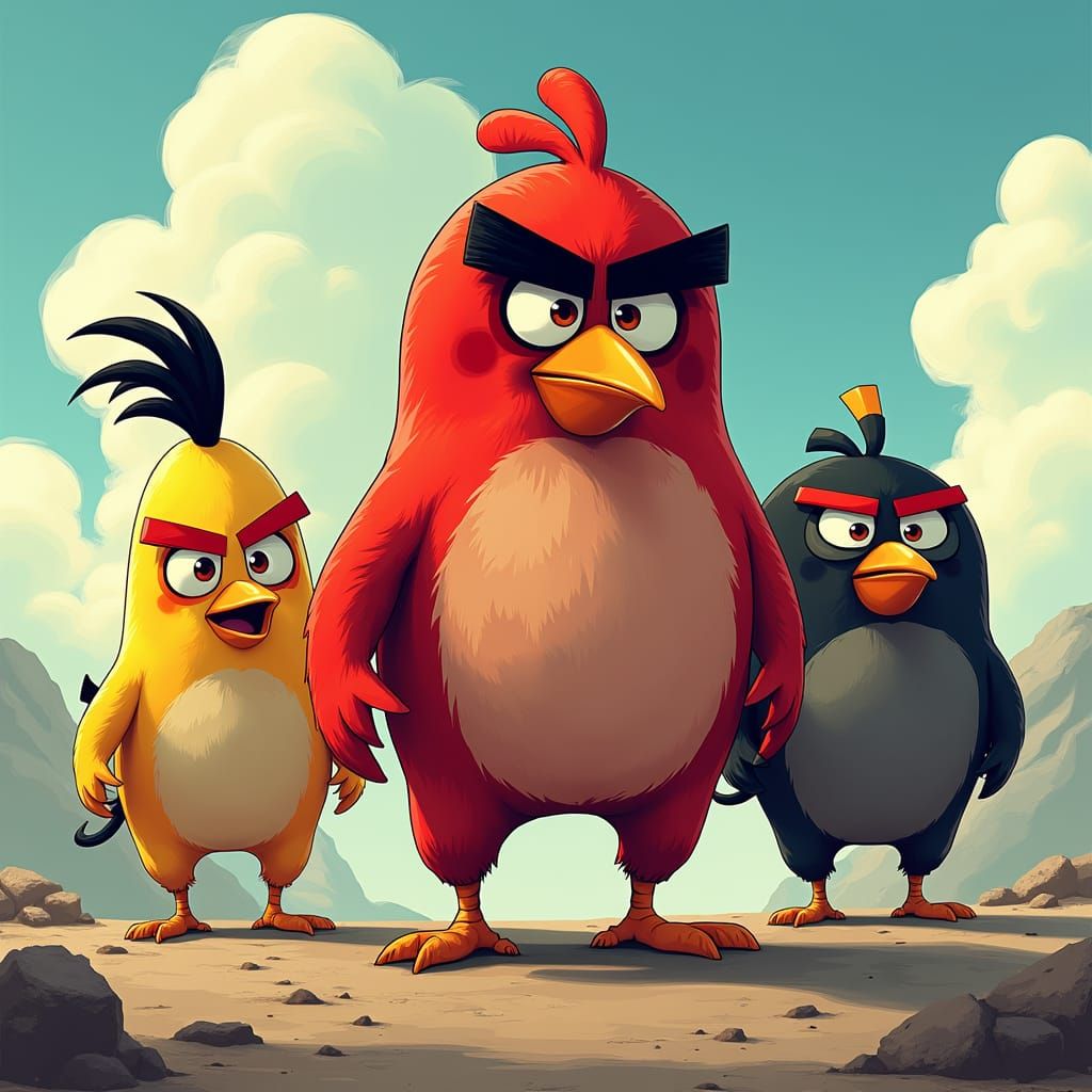 The birds from the game Angry Birds