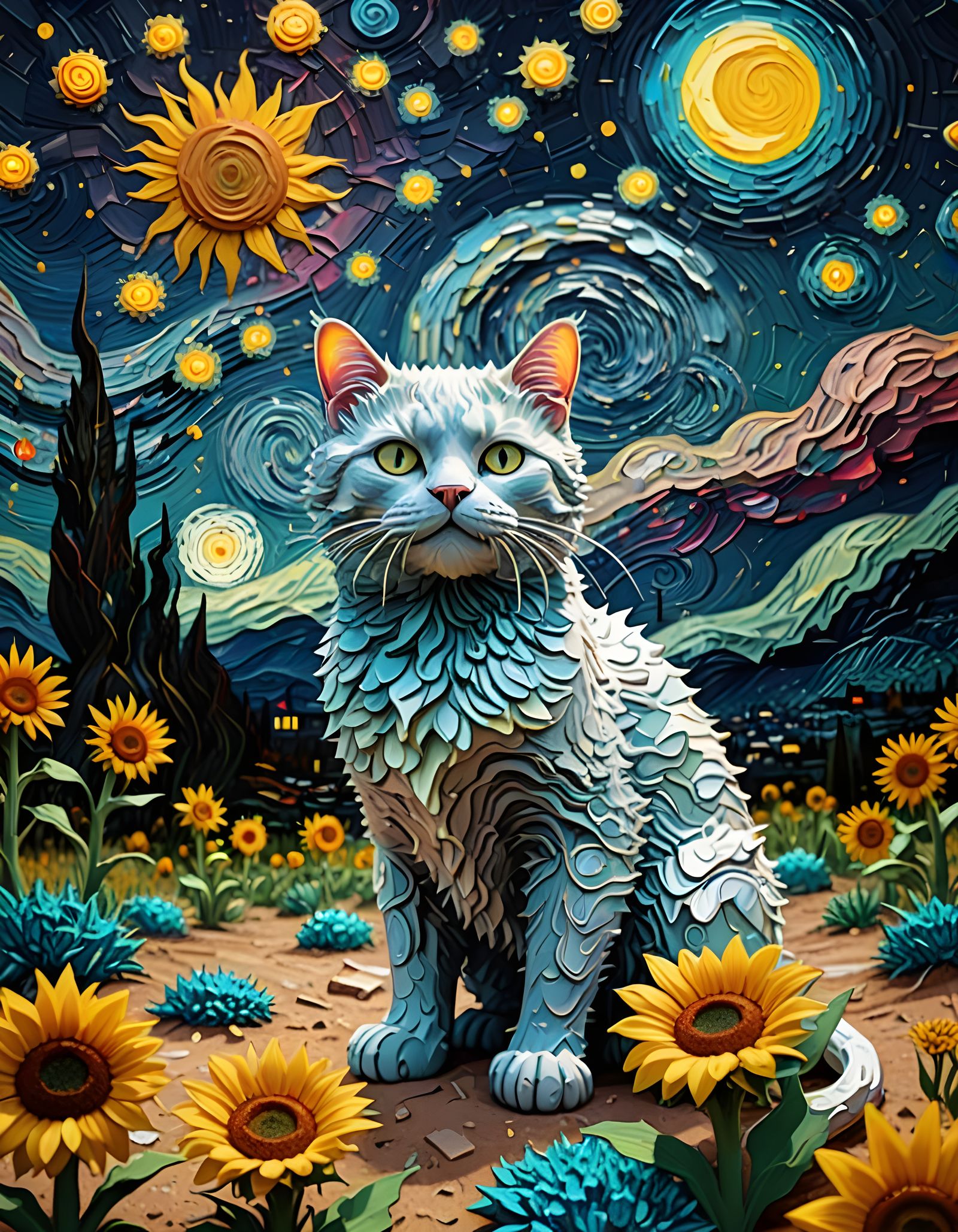 Van Gogh's Cat  by @Dooboofay