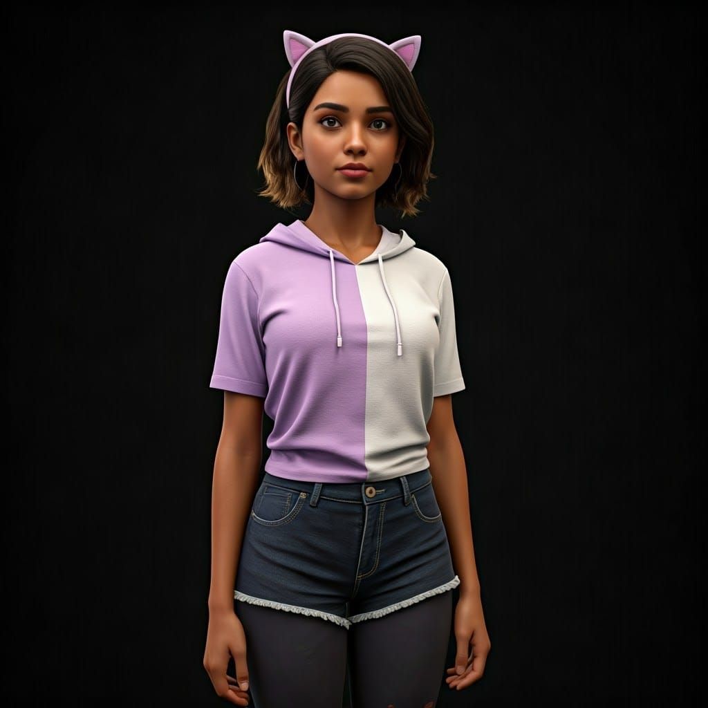 Dominican-American Teenage Girl in Cinematic Film Style