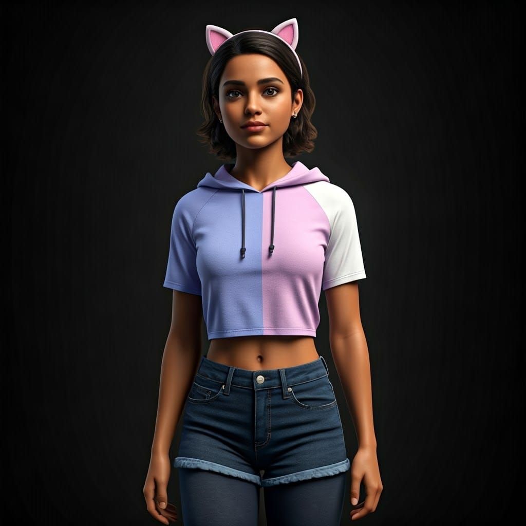 Dominican-American Teenage Girl in Cinematic Film Still