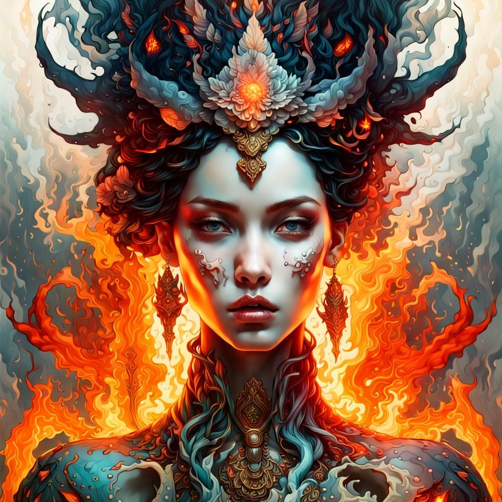 Goddess Of Fire - Ai Generated Artwork - Nightcafe Creator