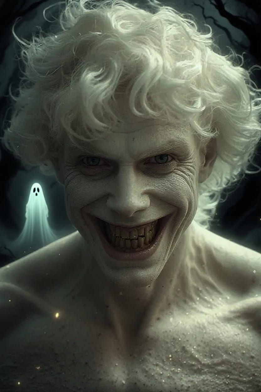 Cosmic horror image of a terrified human man randomly meetin...