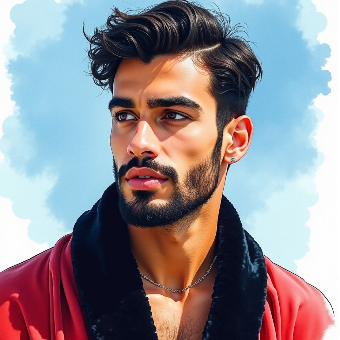 Male portrait: a handsome bearded man