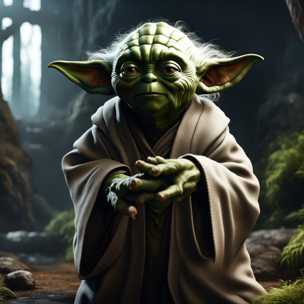 Hyper-realistic Yoda - AI Generated Artwork - NightCafe Creator