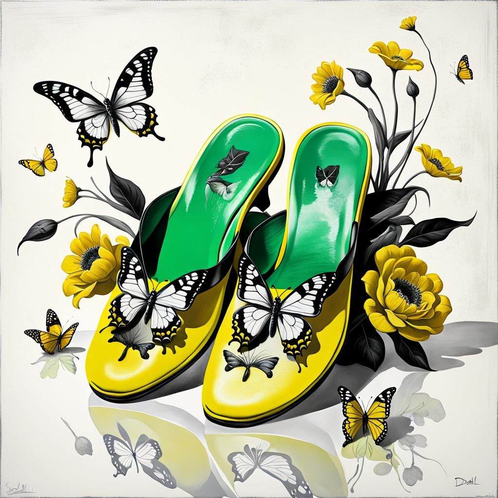 Yellow-Green  Slippers