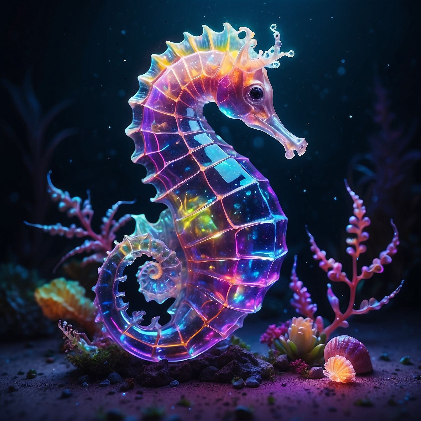 luminous seahorse