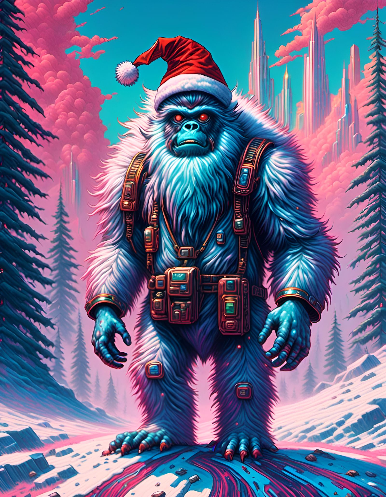 Santa Yeti 4 - RDWave - AI Generated Artwork - NightCafe Creator