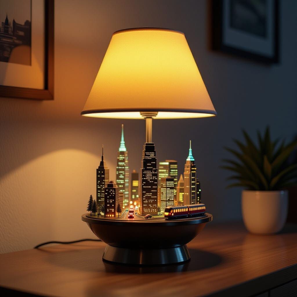 Desk Lamp Reveals Glowing Miniature City