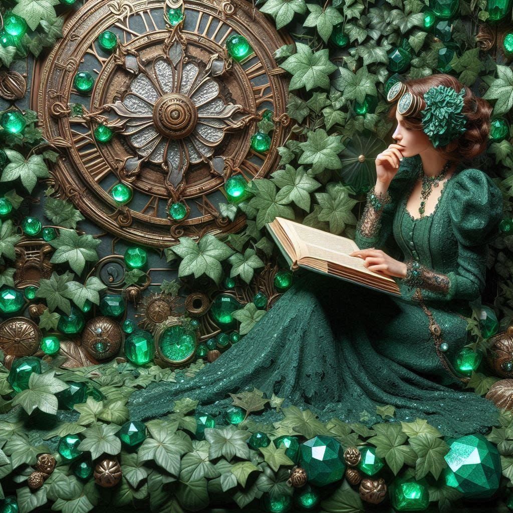 A Steampunk Emerald Reading Room