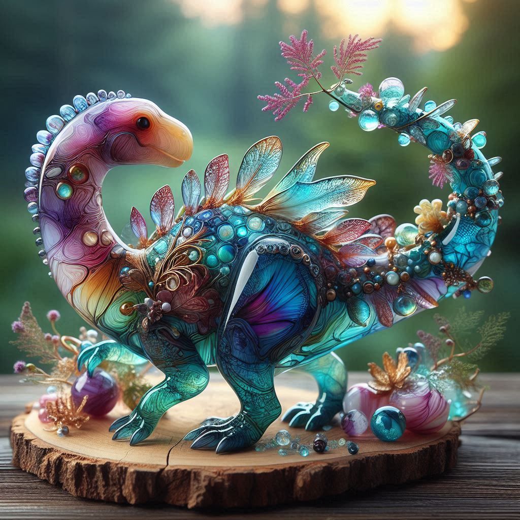 glass dinosaur