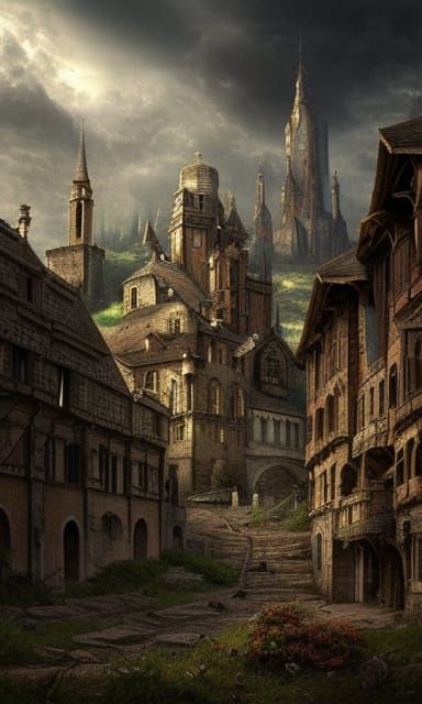 Abandoned medieval town - AI Generated Artwork - NightCafe Creator