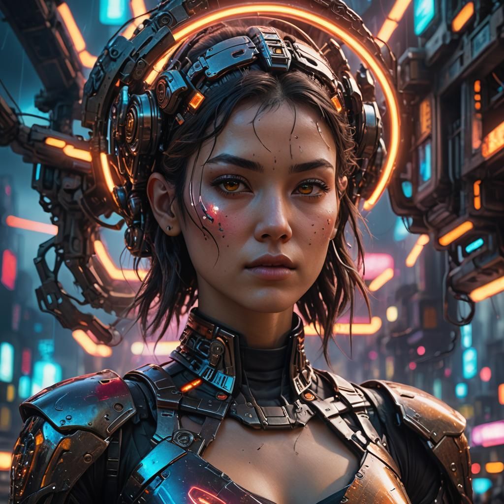 Cyborg girl - AI Generated Artwork - NightCafe Creator