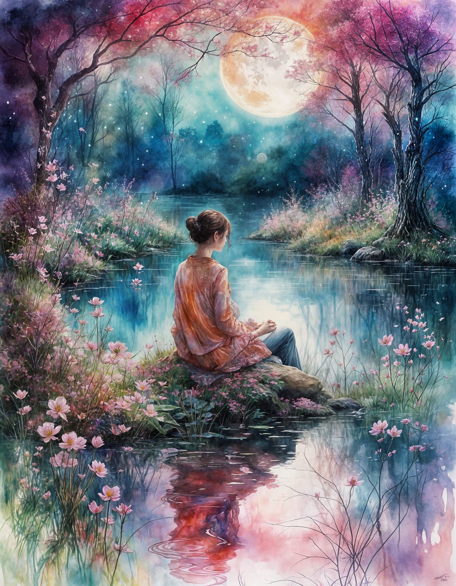 Moonlit Wonderings  by @Jasmine Liu